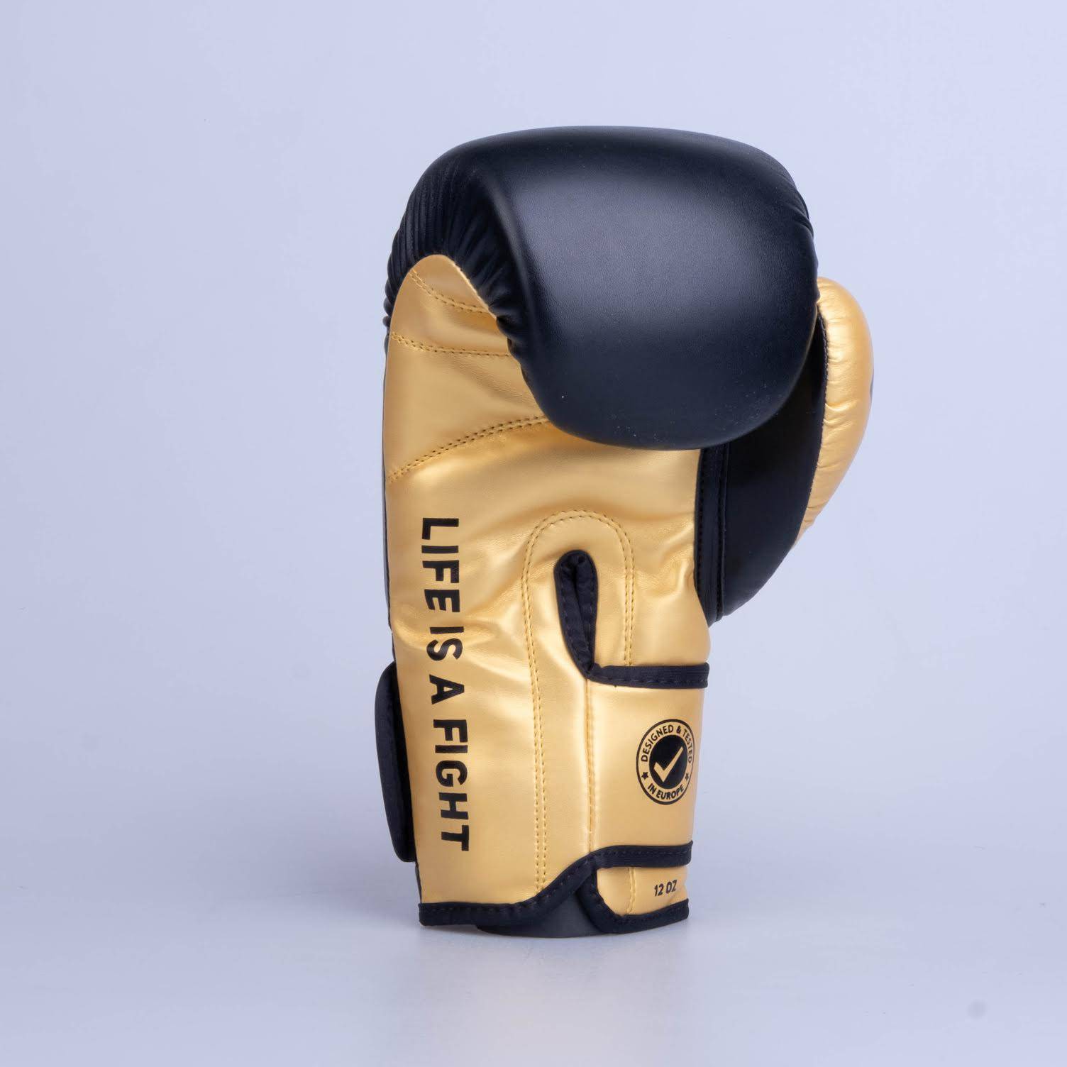 Gants de boxe Fighter Training PU noir/or - FBG-TRP-001 - Fighter Sport