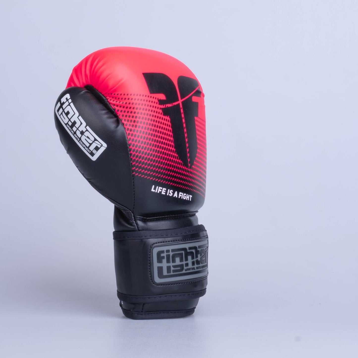 Gants de boxe Fighter Training PU noir/rose - FBG-TRP-003 - Fighter Sport