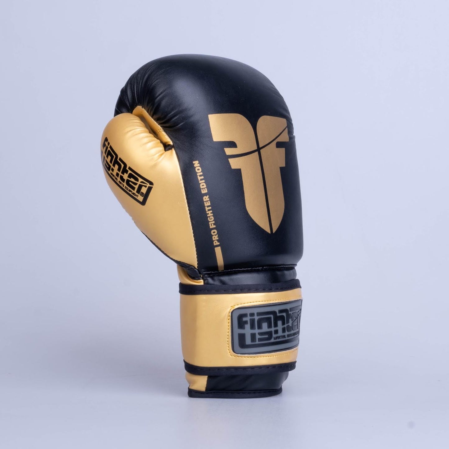 Gants de boxe Fighter Training PU noir/or - FBG-TRP-001 - Fighter Sport