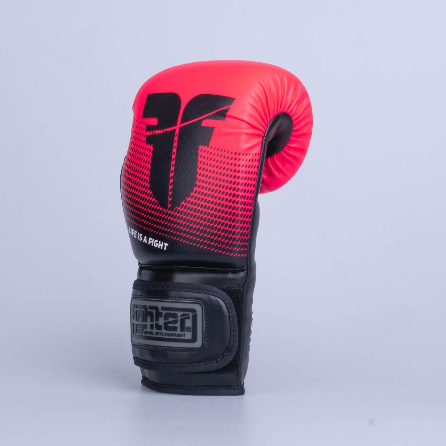 Gants de boxe Fighter Training PU noir/rose - FBG-TRP-003 - Fighter Sport
