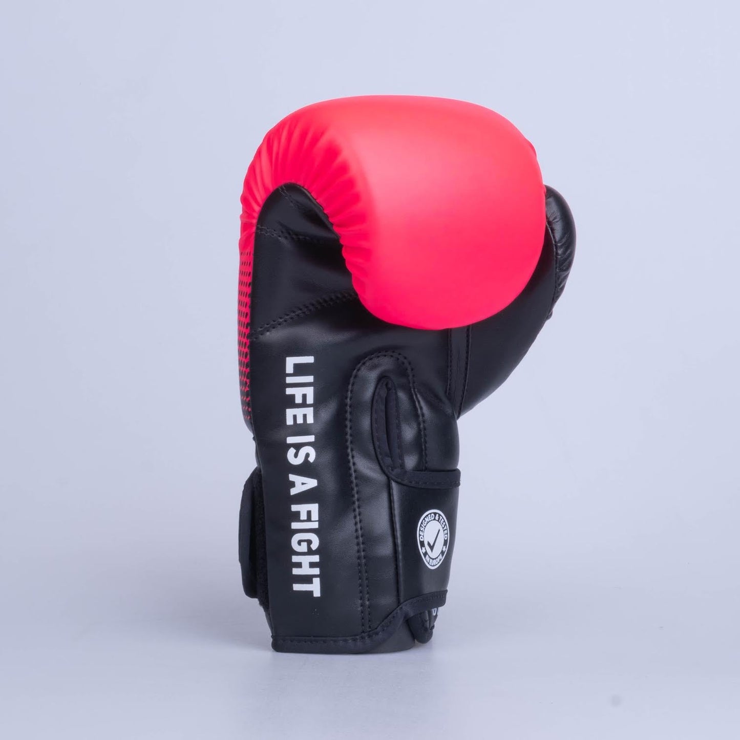 Gants de boxe Fighter Training PU noir/rose - FBG-TRP-003 - Fighter Sport