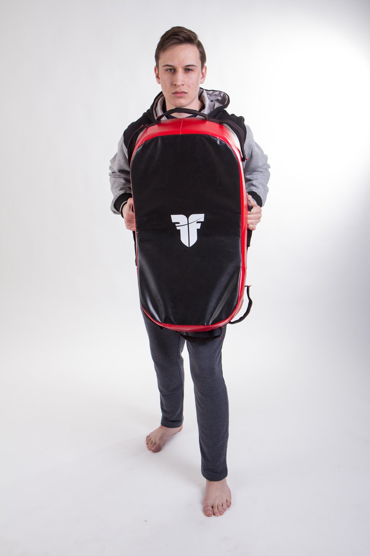 Bouclier de frappe réversible pour combattant - MULTI GRIP - noir/rouge, FKSH-11