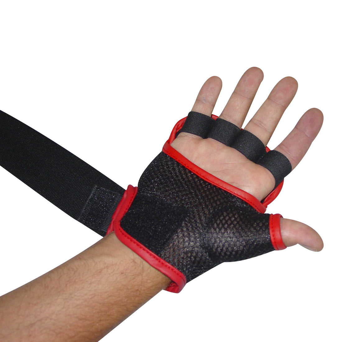 Bandages Fighter Gel noir/rouge - JE-1628 - JE-1628