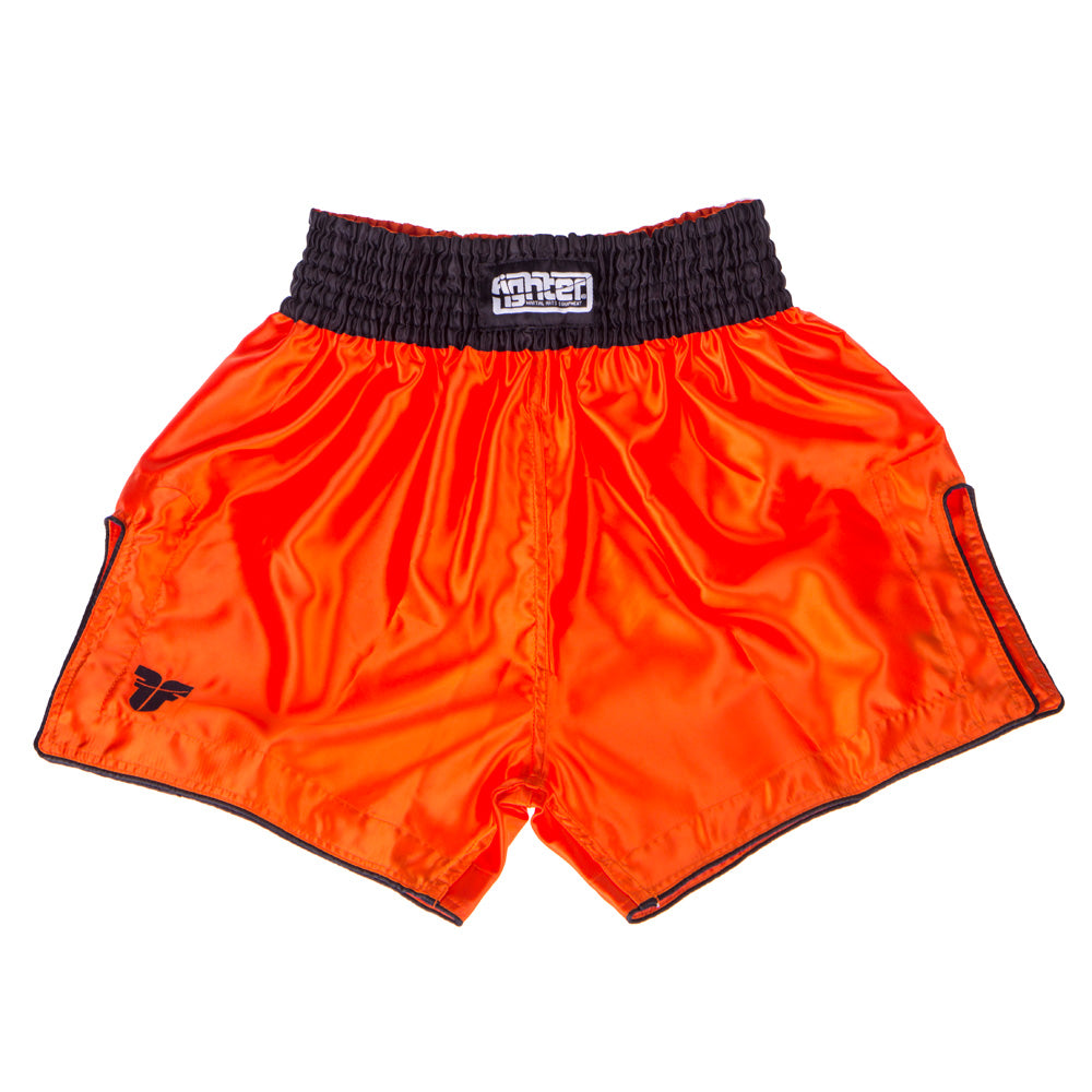 Short de boxe thaï Bangkok Plain orange/noir - FP07