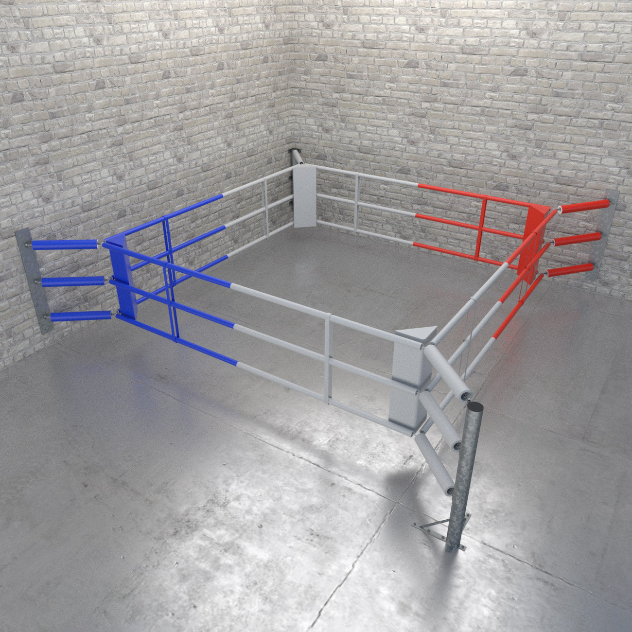 Ring de boxe au sol avec mur de boxe à 3 cordes, BRF-NF3W