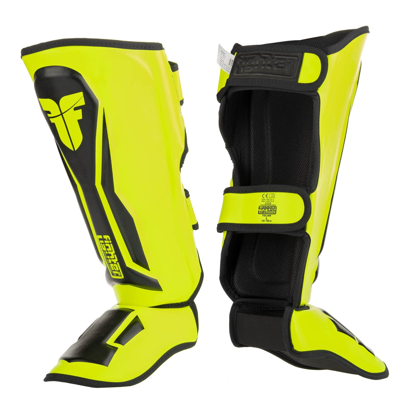 Protège-tibias Fighter Thai Ergo jaune fluo/noir - FSG-004BNY