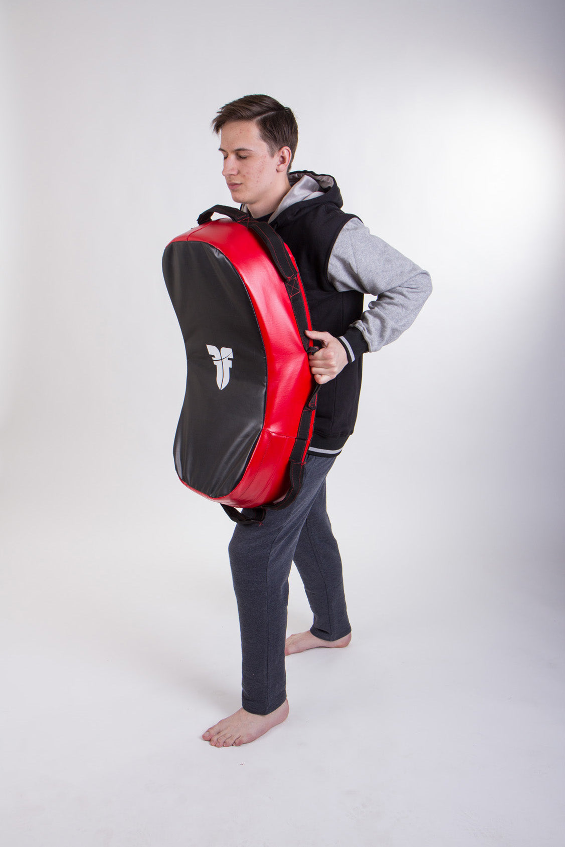 Bouclier de frappe réversible pour combattant - MULTI GRIP - noir/rouge, FKSH-11