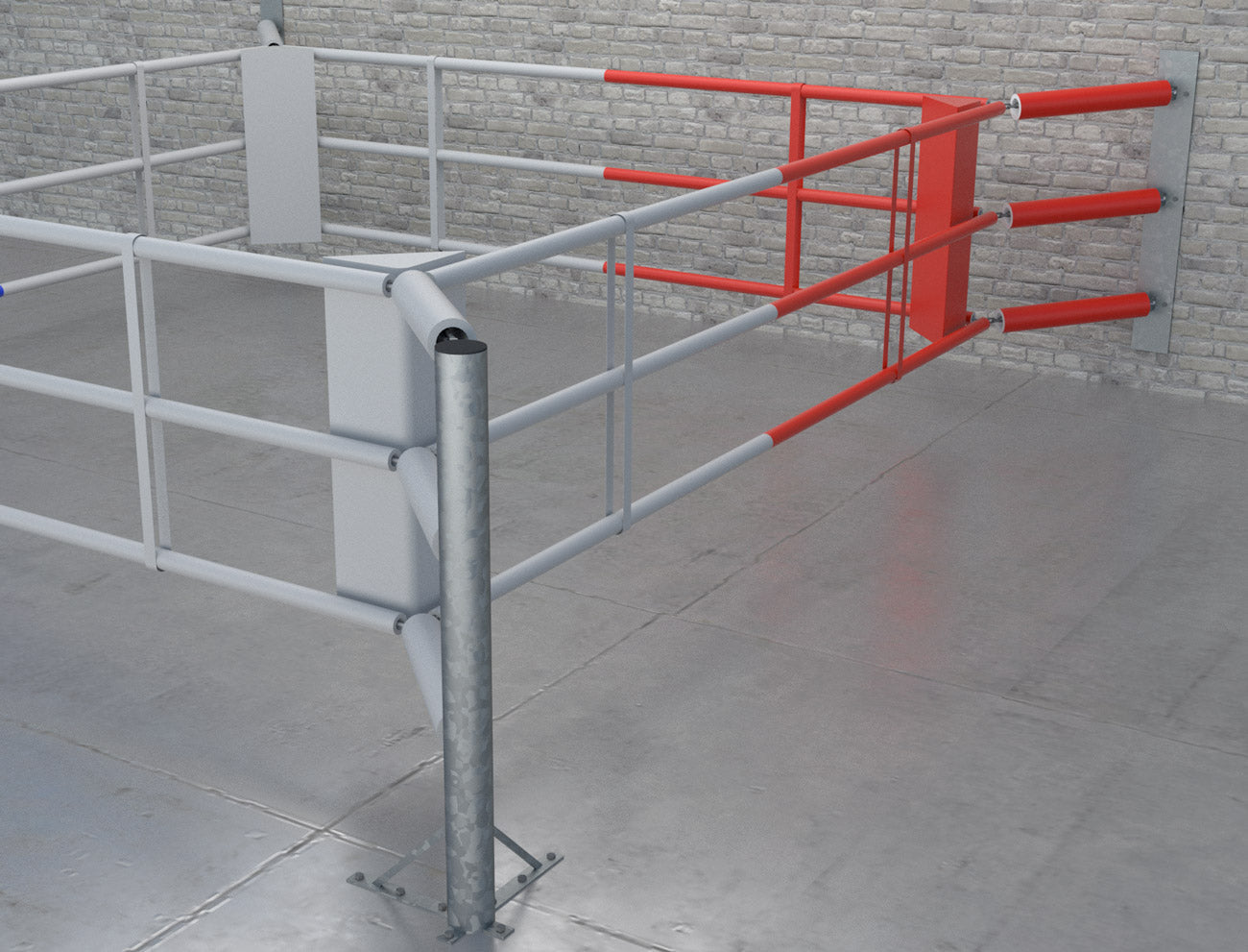 Ring de boxe au sol Fighter Wall II avec 3 cordes, BRF-NF2W