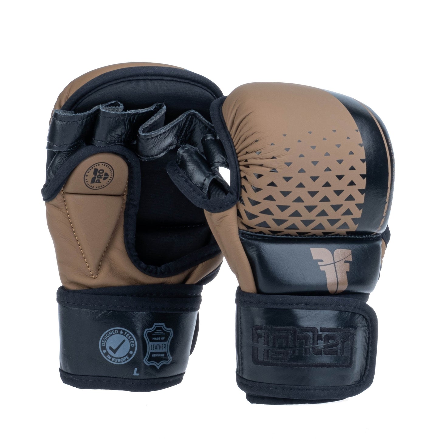 Gants de MMA Fighter Pro - noir/marron, FMGL-PRO-001