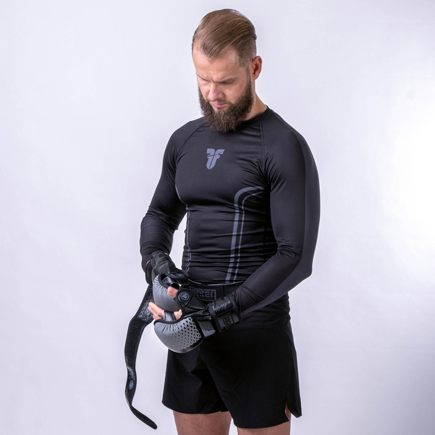 Tee-shirt Rashguard Fighter Lines noir - FRSG-LN