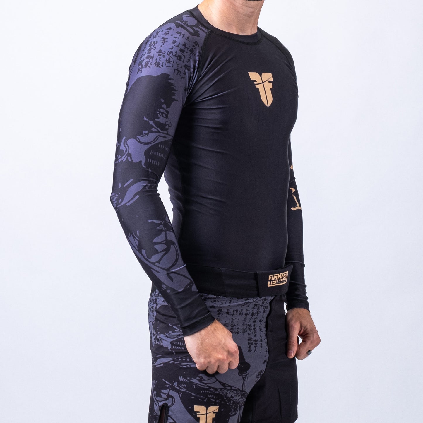 Rashguard Samurai à manches longues, noir/or - FRSG-SAM-01-LS