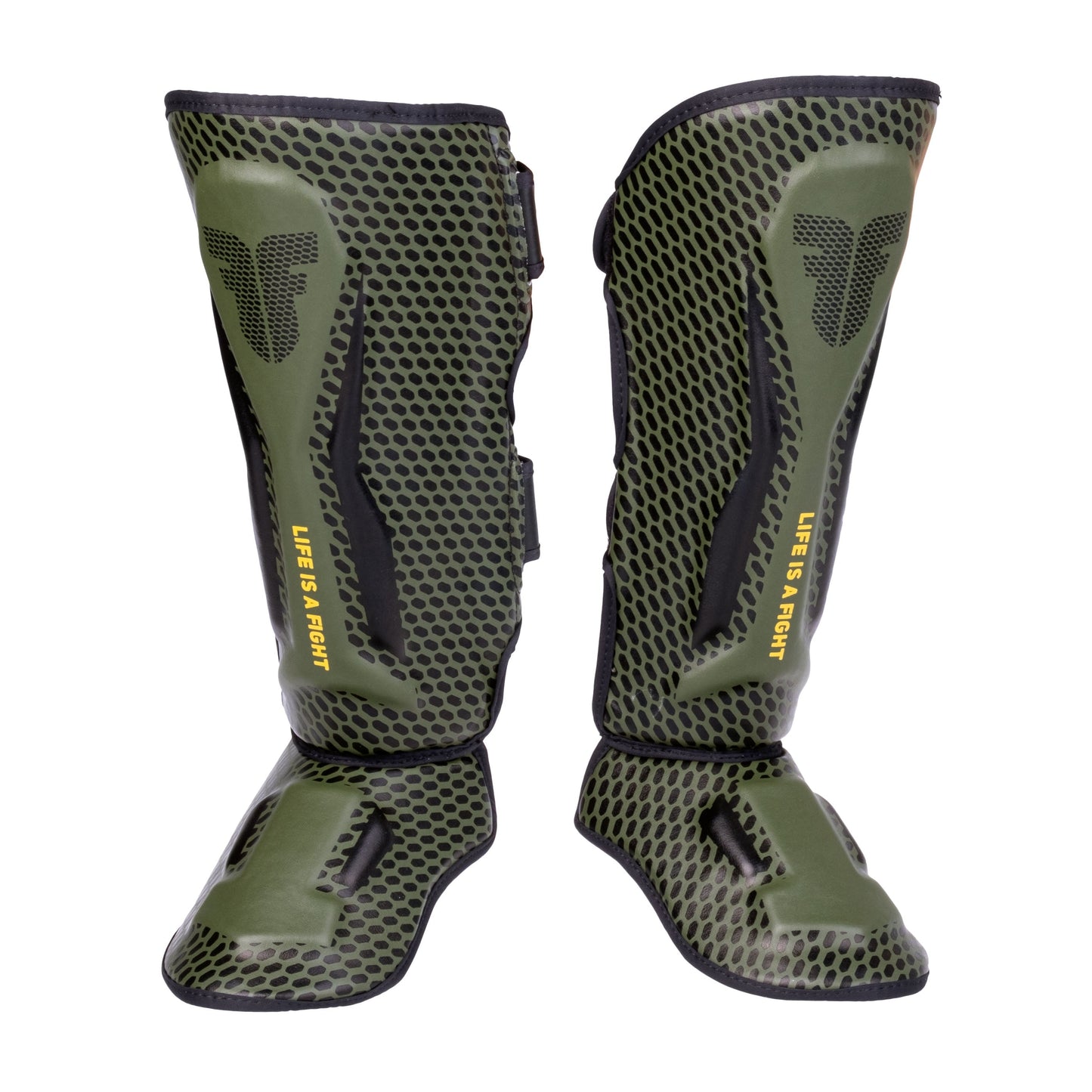 Protège-tibias Fighter Thai Ergo kaki/noir - FSG-004ND2