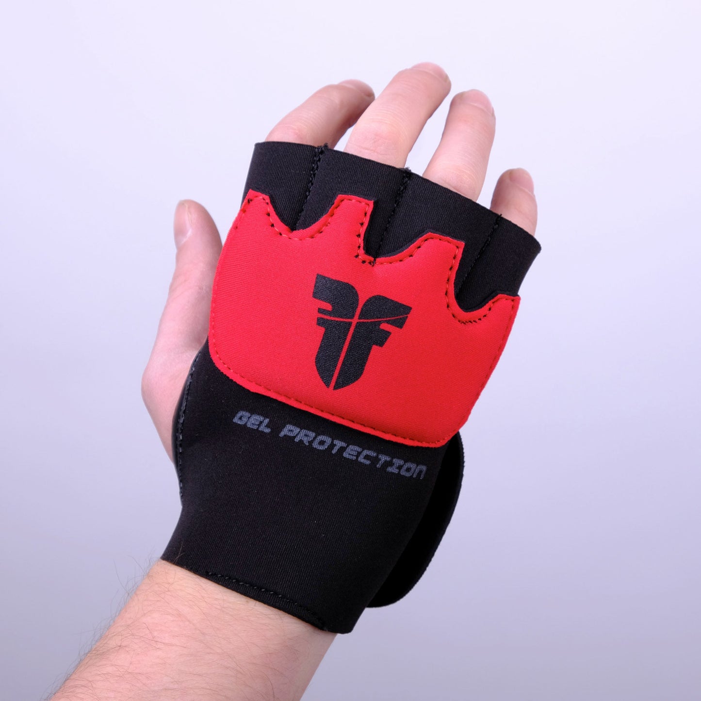 Bandages en gel Fighter Strap noir/rouge - FGW-001BR