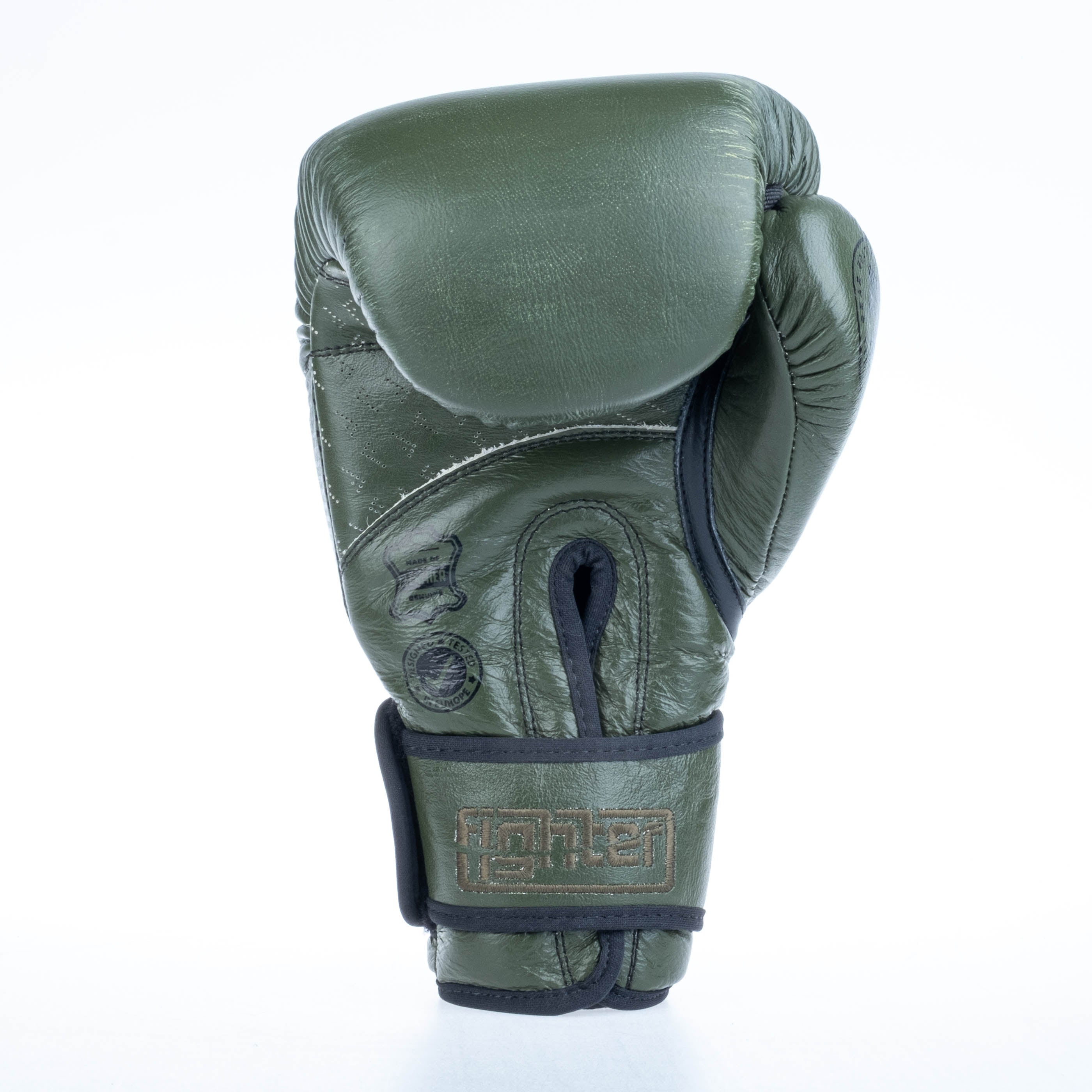 Gants de boxe Fighter Pro - kaki, FBG-PRO-004 - Fighter Sport