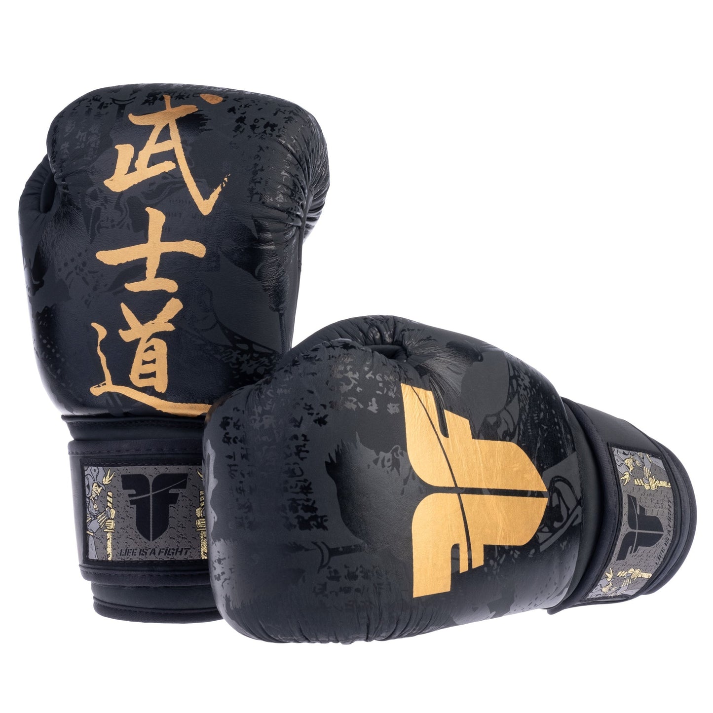 Gants de boxe Fighter Samurai noir/or - FBG-006-SBK - Fighter Sport