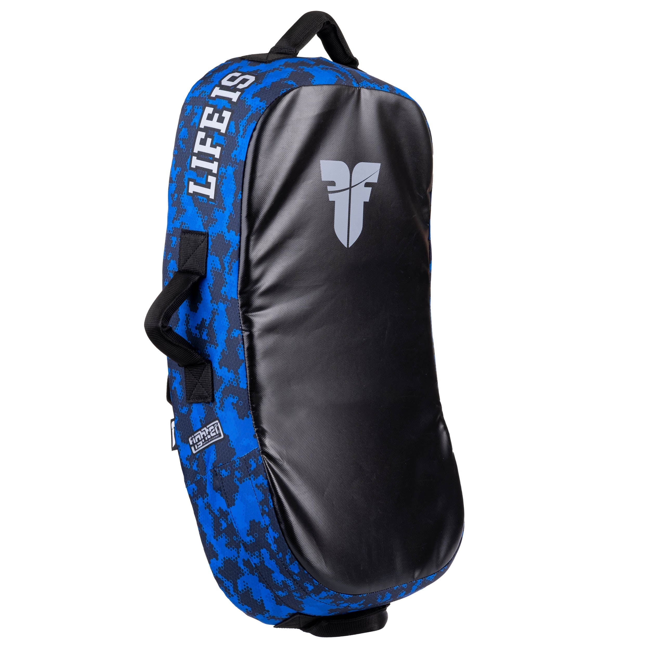 Bouclier de frappe Fighter MULTI GRIP "La vie est un combat" Camouflage bleu - FKSH-28 - Fighter Sport