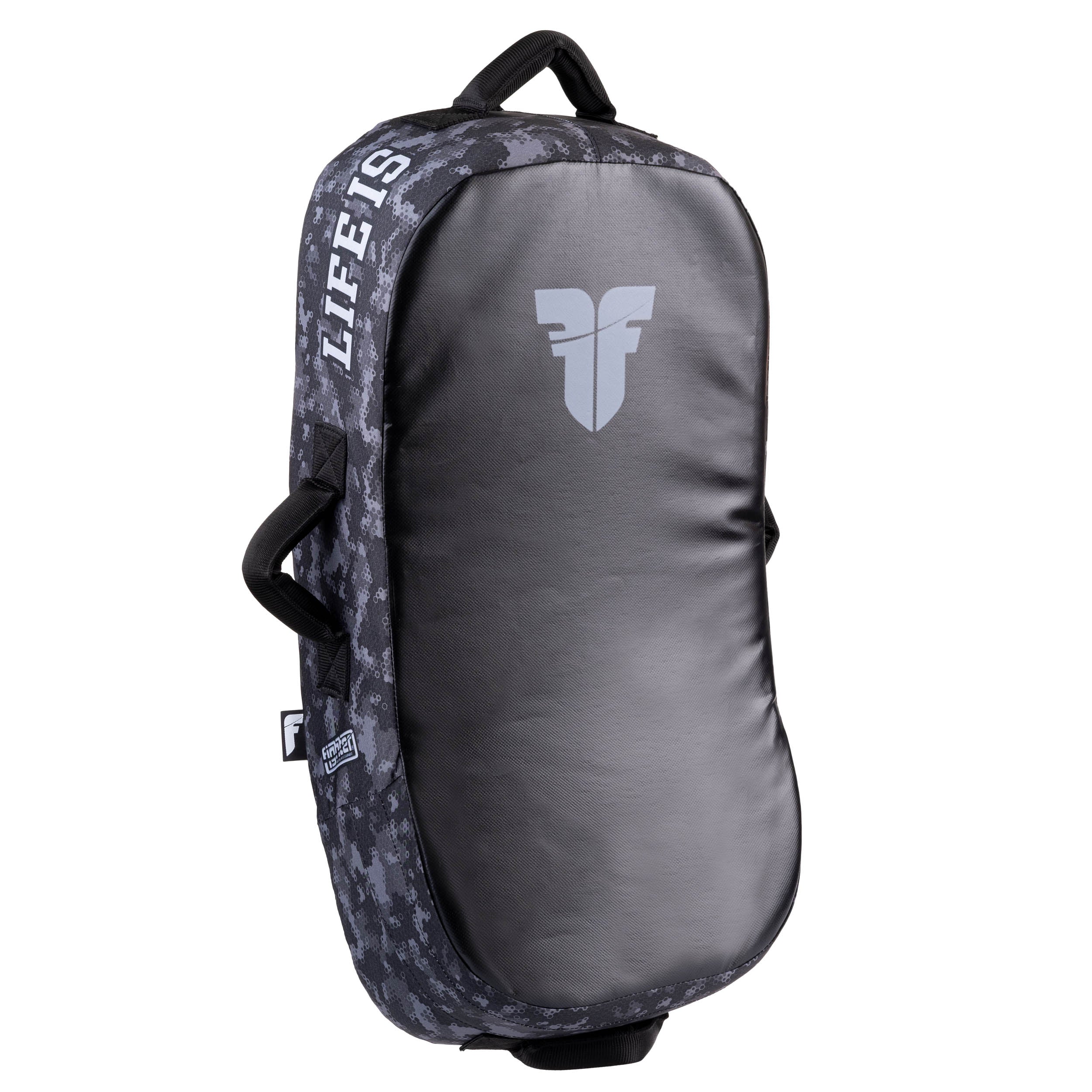 Bouclier de frappe Fighter MULTI GRIP "La vie est un combat"Camouflage gris - FKSH-29 - Fighter Sport