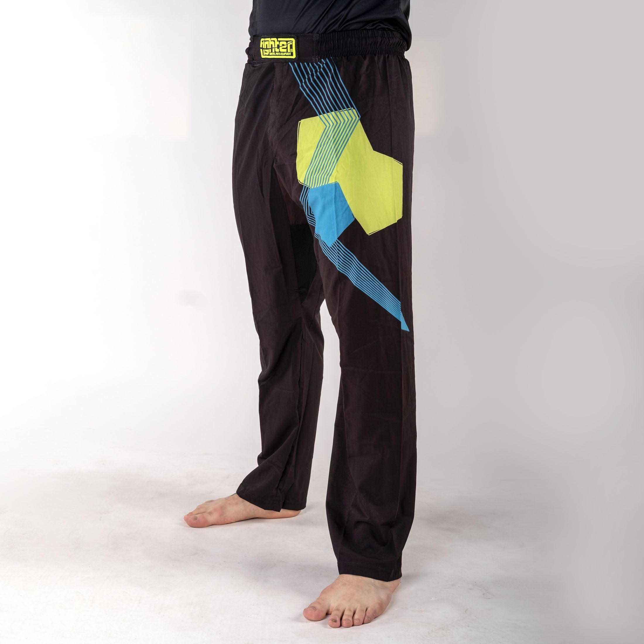 Pantalon de combat FIGHT noir/bleu/vert - FF-P003BBY - Fighter Sport