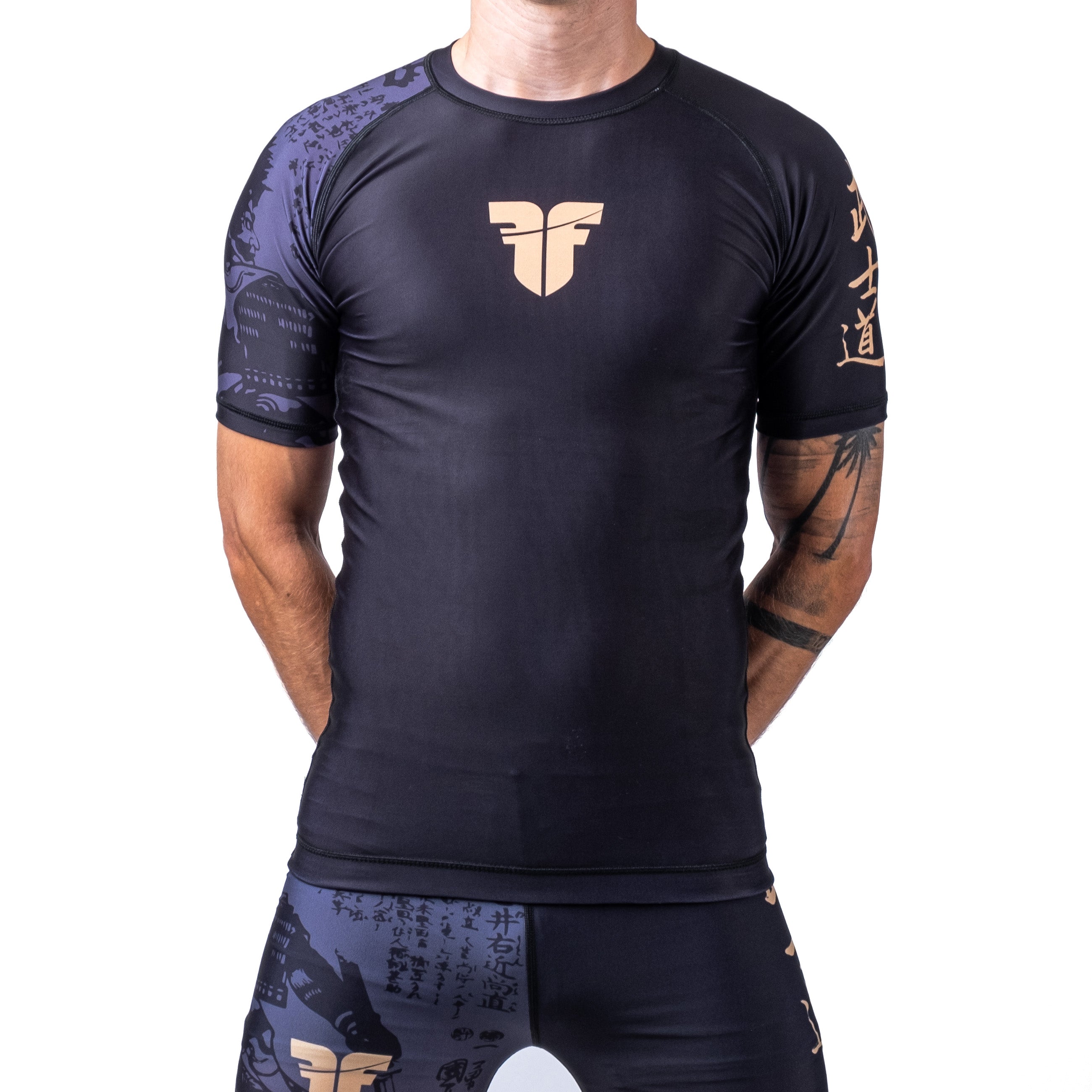 Rashguard Samurai à manches courtes noir/or - FRSG-SAM-01-SS - Fighter Sport