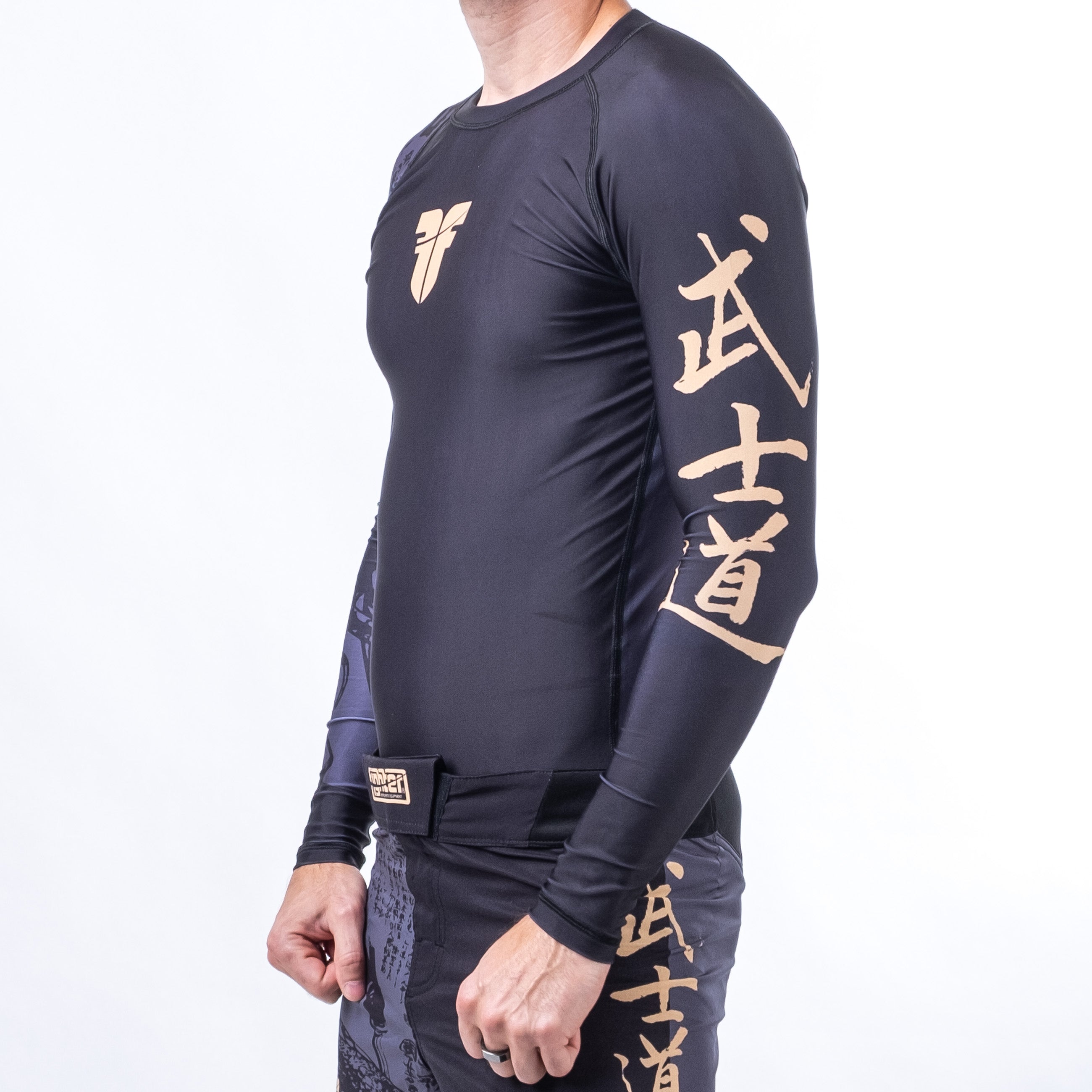 Rashguard Samurai à manches longues, noir/or - FRSG-SAM-01-LS - Fighter Sport
