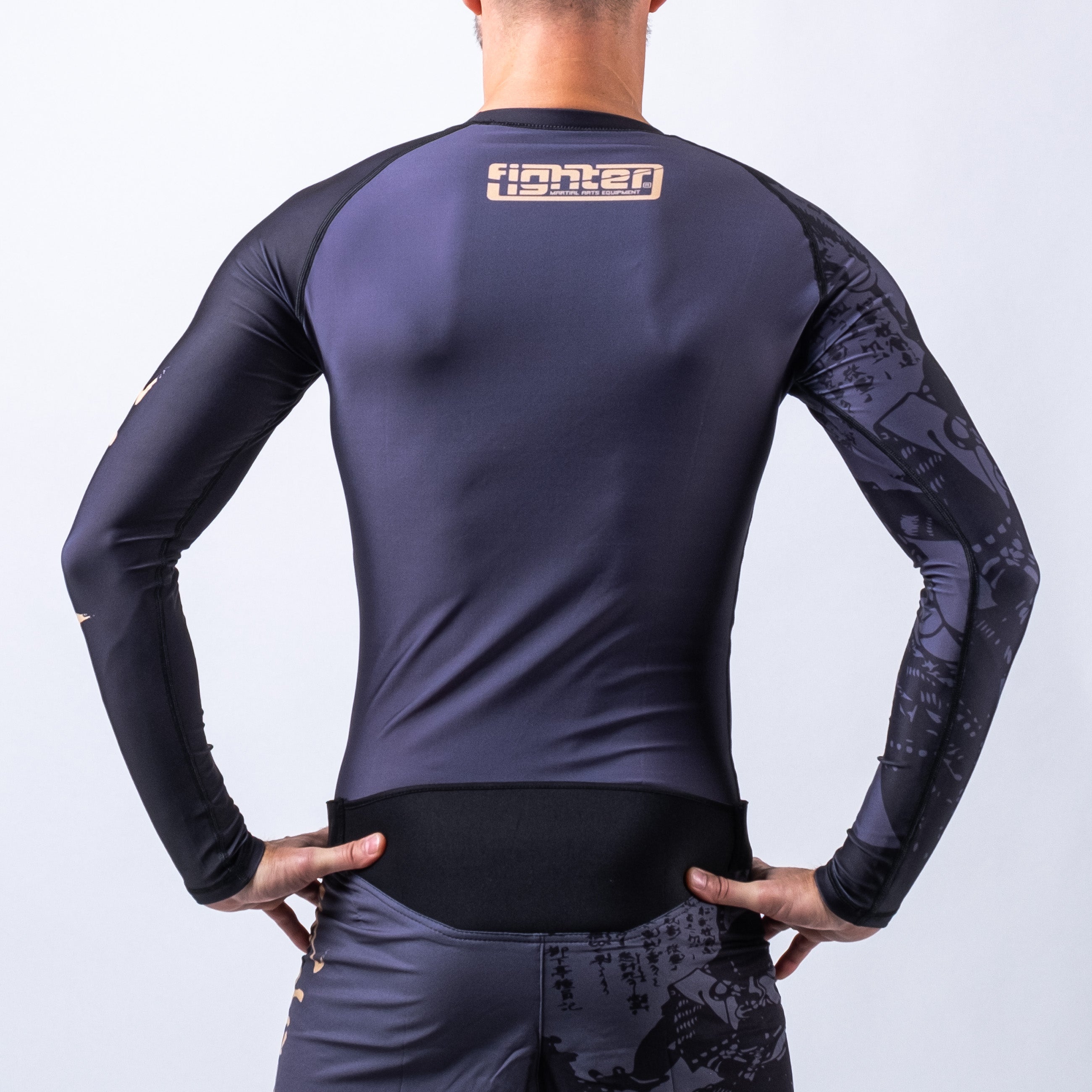 Rashguard Samurai à manches longues, noir/or - FRSG-SAM-01-LS - Fighter Sport