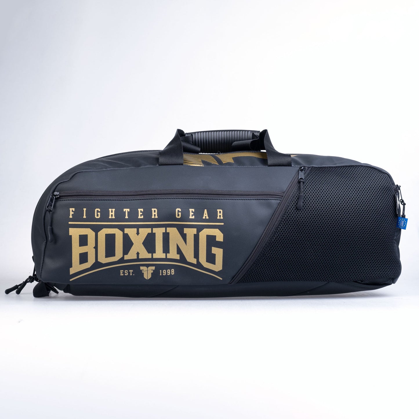 Sac de sport de boxe Fighter noir/doré similicuir