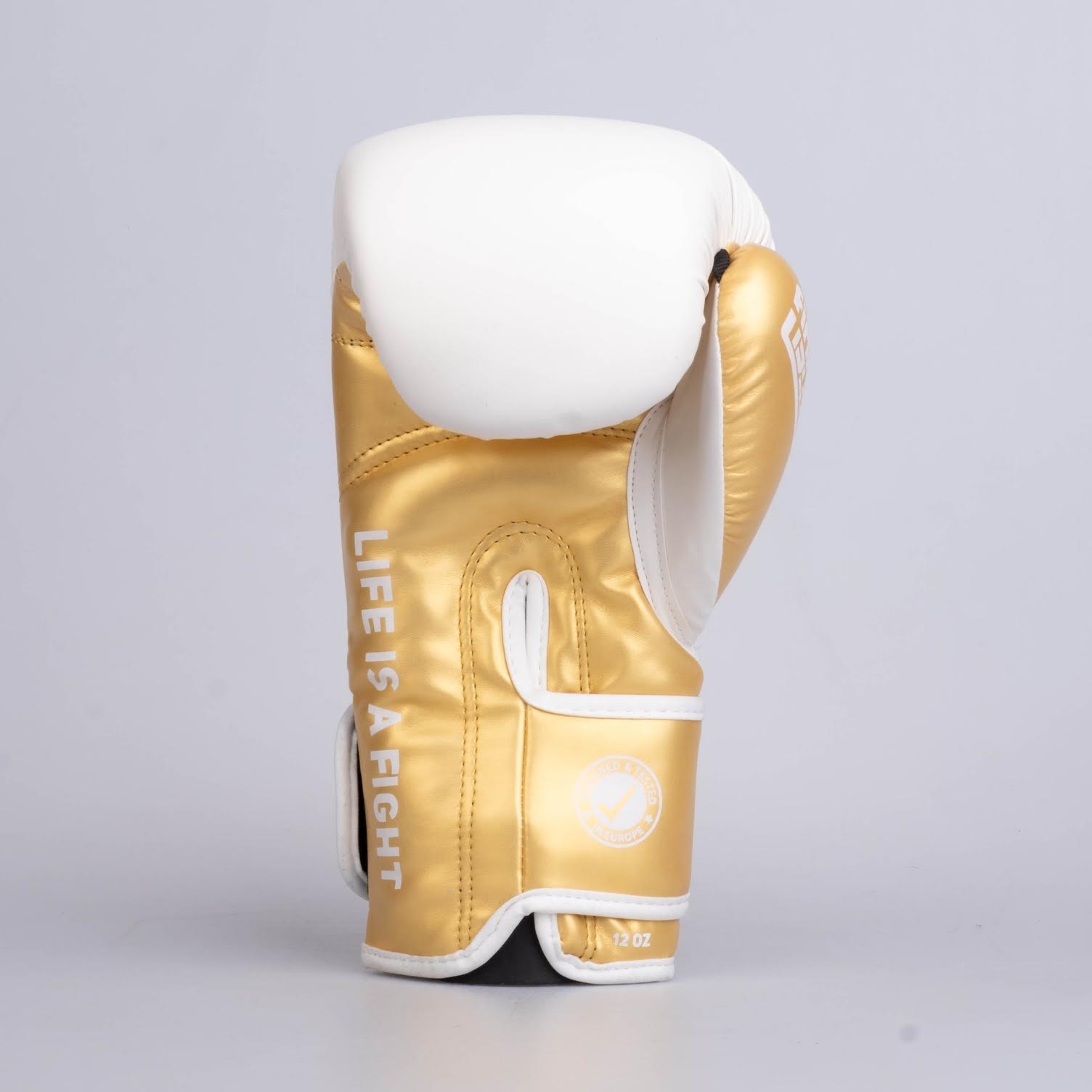 Gants de boxe Fighter Boxing Gloves Training blanc/or - FBG-TRP-002 - Fighter Sport