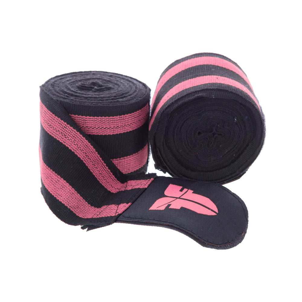 Bandages de boxe Fighter noir/rose - BAND F PINK