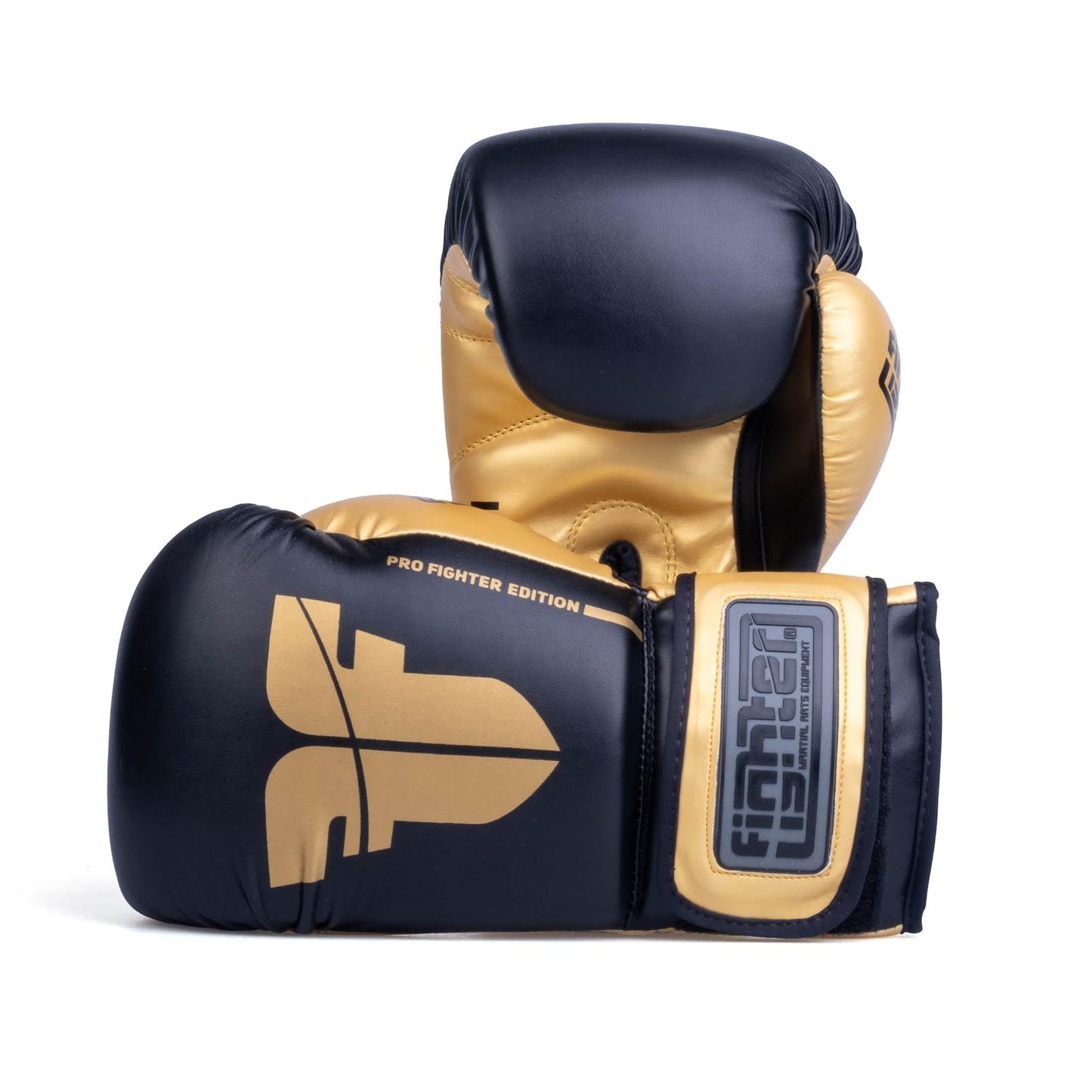 Gants de boxe Fighter Training PU noir/or - FBG-TRP-001 - Fighter Sport
