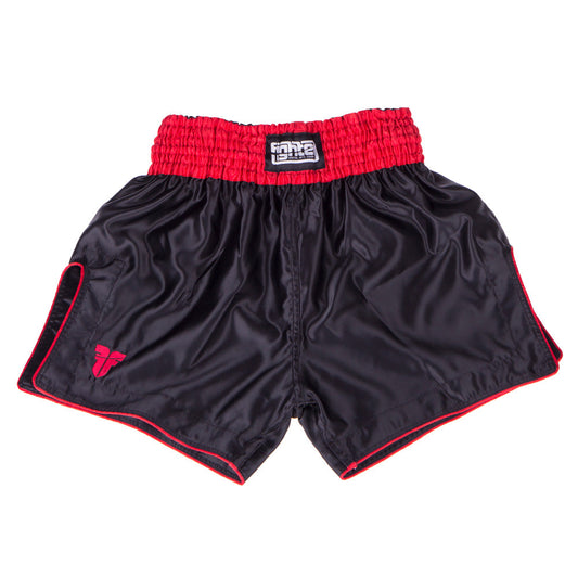 Boxer de combat thaïlandais Bangkok Plain - noir/rouge, FP01
