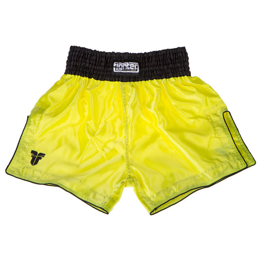 Boxer de bain thaïlandais Bangkok Plain - jaune fluo/noir, FP08