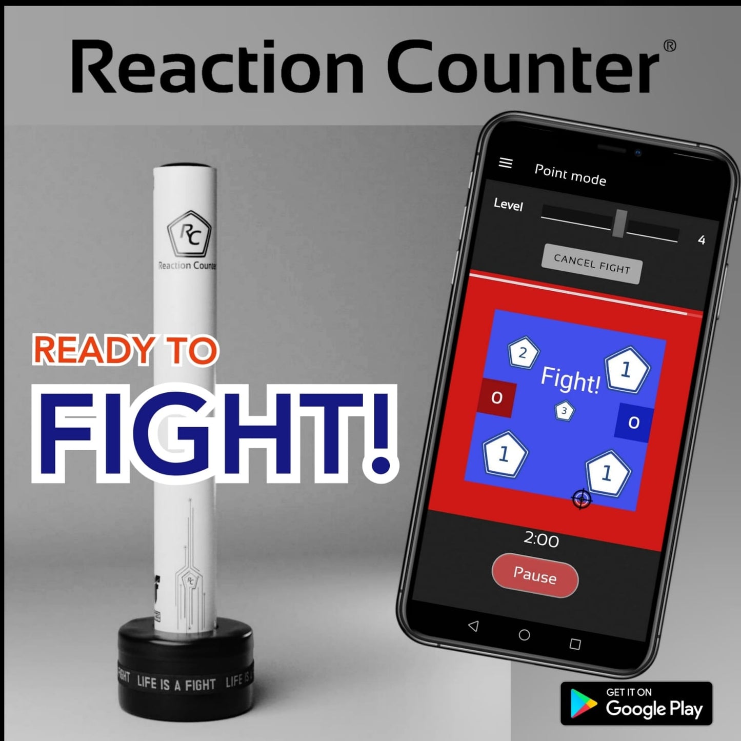 Sac de boxe autoportant Fighter SPEED par Reaction Counter - FSBS-RC
