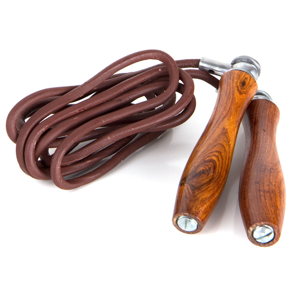 Corde à sauter en cuir et bois  Fighter - SRF-02