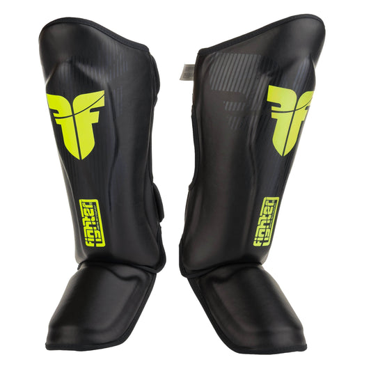 Protège-tibias Fighter Thai Classic - noir/jaune fluo, JE1573BNY