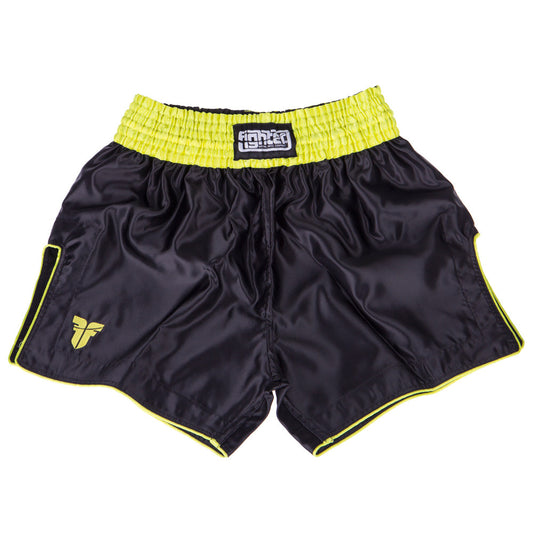 Boxer de combat thaïlandais Bangkok Plain - noir/jaune fluo, FP10