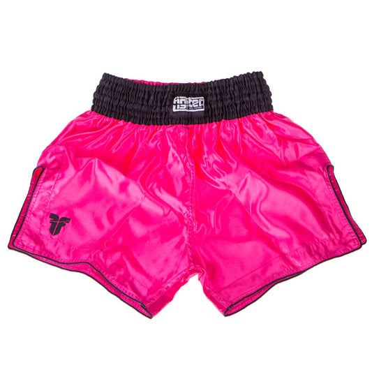 Boxer de bain thaïlandais Bangkok Plain - rose fluo/noir, FP06