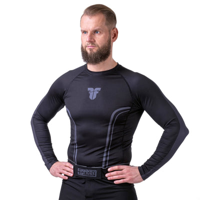 Tee-shirt Rashguard Fighter Lines noir - FRSG-LN - Fighter Sport