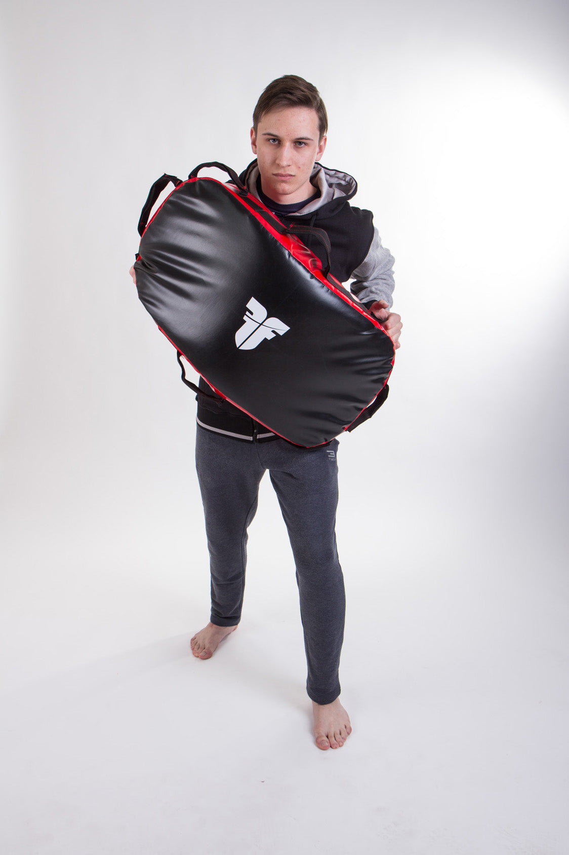Bouclier de frappe réversible pour combattant - MULTI GRIP - noir/rouge, FKSH-11