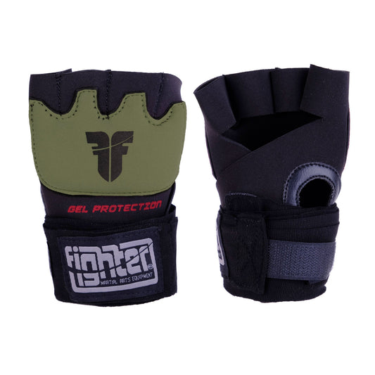 Bandages en gel Fighter Strap noir/kaki - FGW-001BK