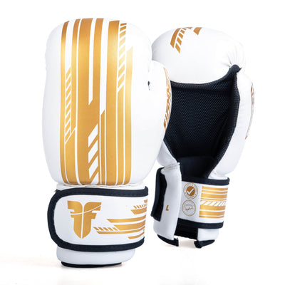 Gants Fighter Open Gloves Quick - Édition SGP - blanc/or - Fighter Sport