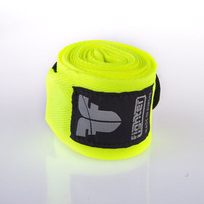 Bandages de boxe Fighter jaune fluo - FHW-002NY - Fighter Sport