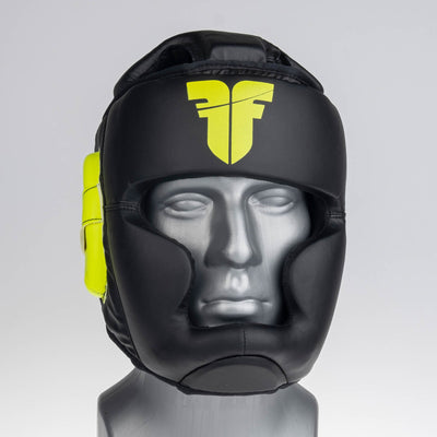 Casque Fighter Headguard Sparrin noir/jaune fluo - JE1421PUBNY - Fighter Sport