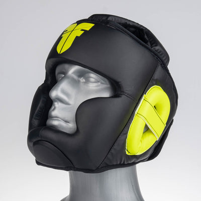 Casque Fighter Headguard Sparrin noir/jaune fluo - JE1421PUBNY - Fighter Sport