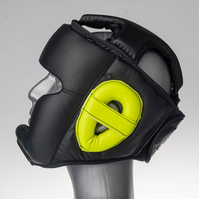 Casque Fighter Headguard Sparrin noir/jaune fluo - JE1421PUBNY - Fighter Sport