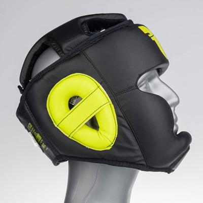Casque Fighter Headguard Sparrin noir/jaune fluo - JE1421PUBNY - Fighter Sport