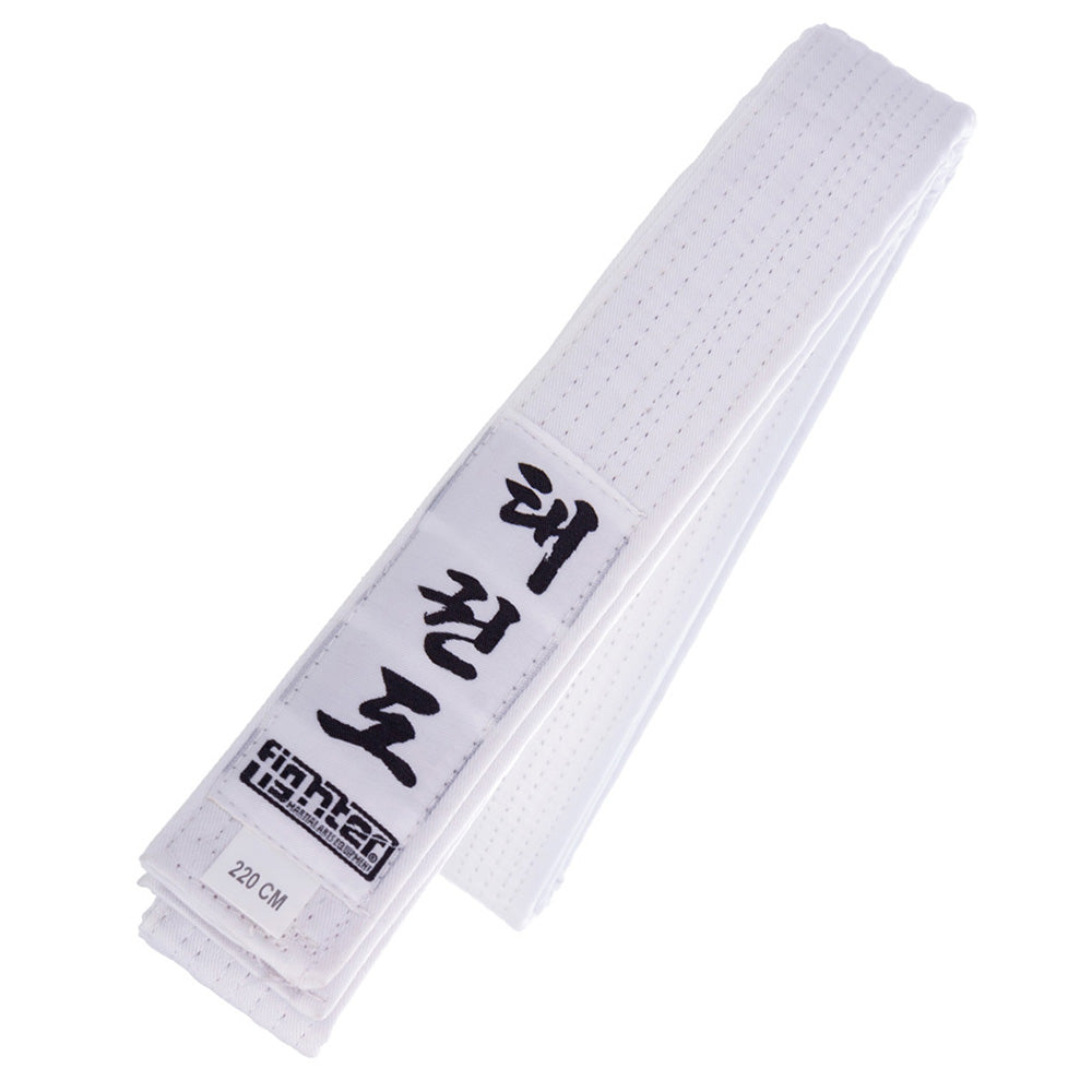 Ceinture de taekwondo ITF Fighter blanche - FTB-01 - Fighter Sport