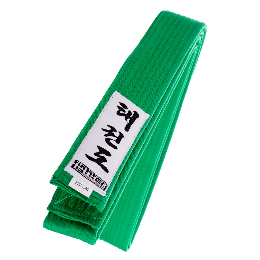 Ceinture de taekwondo ITF Fighter verte - FTB-03 - Fighter Sport