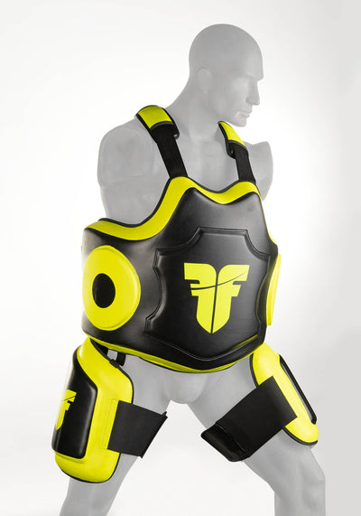 Protège-cuisses Fighter noir/jaune - FTHP-001BNY - Fighter Sport