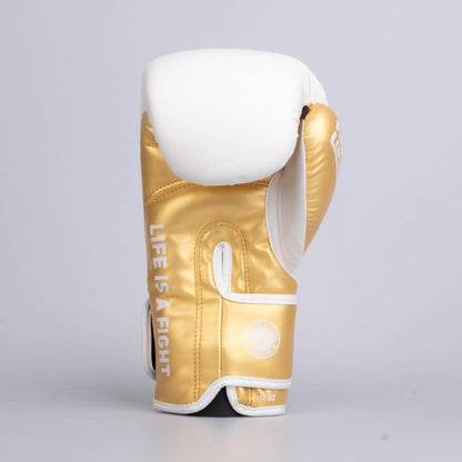 Gants de boxe Fighter Boxing Gloves Training blanc/or - FBG-TRP-002 - Fighter Sport