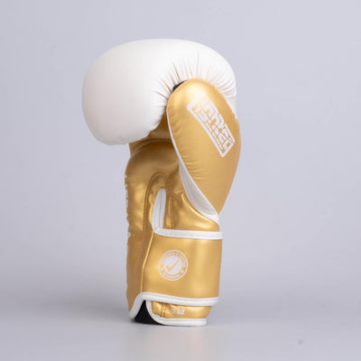 Gants de boxe Fighter Boxing Gloves Training blanc/or - FBG-TRP-002 - Fighter Sport